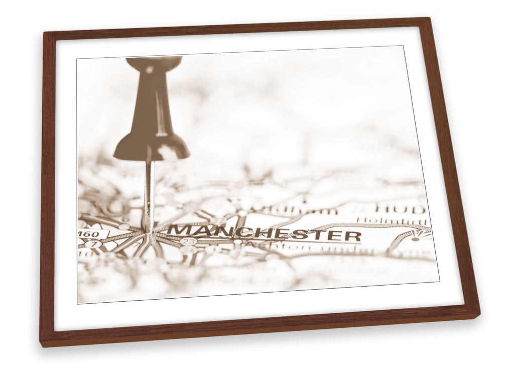 Map Manchester City Framed
