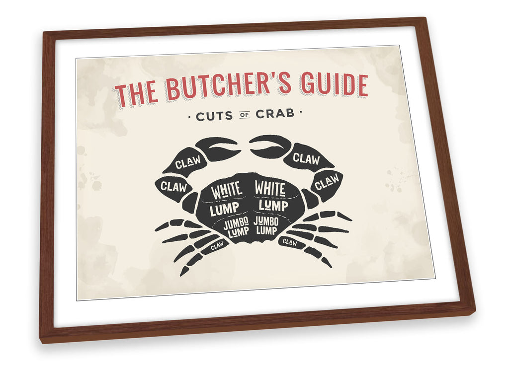 The Butcher's Cuts Guide Crab Beige Framed