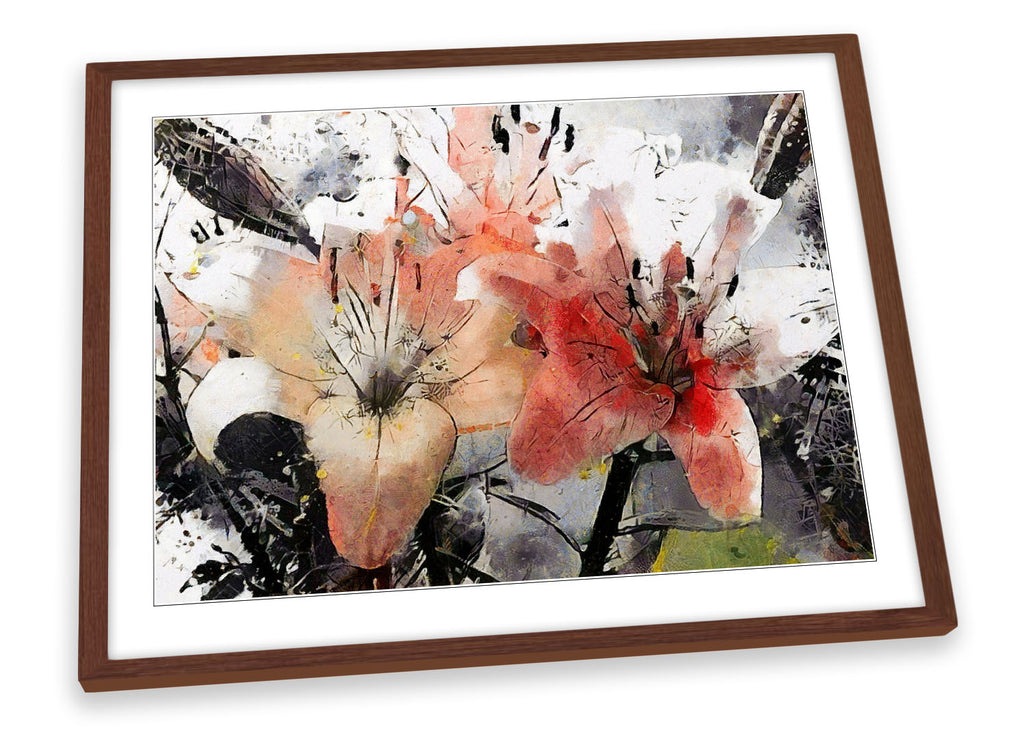 Floral Flowers Illustration Framed