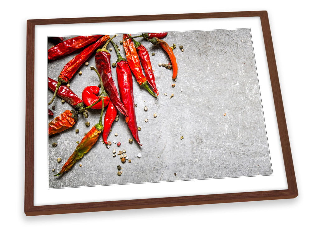 Red Chilli Peppers Kitchen Framed