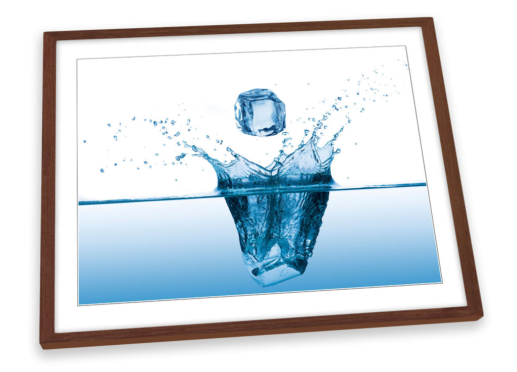 Ice Cube Water Splash Kitchen Framed