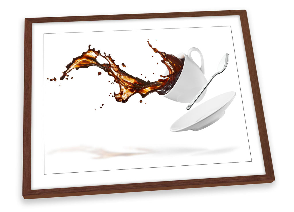 White Coffee Cup cafe Framed