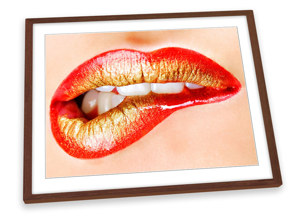Lip Gloss Red Fashion Framed