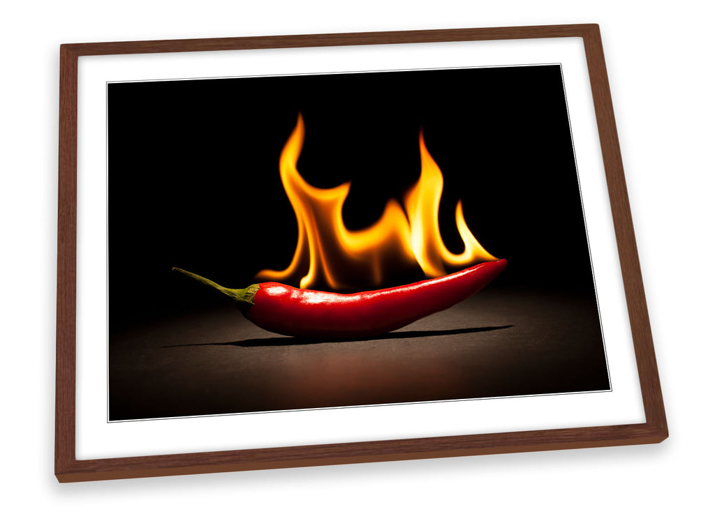 Red Hot Chilli Kitchen Flaming Framed