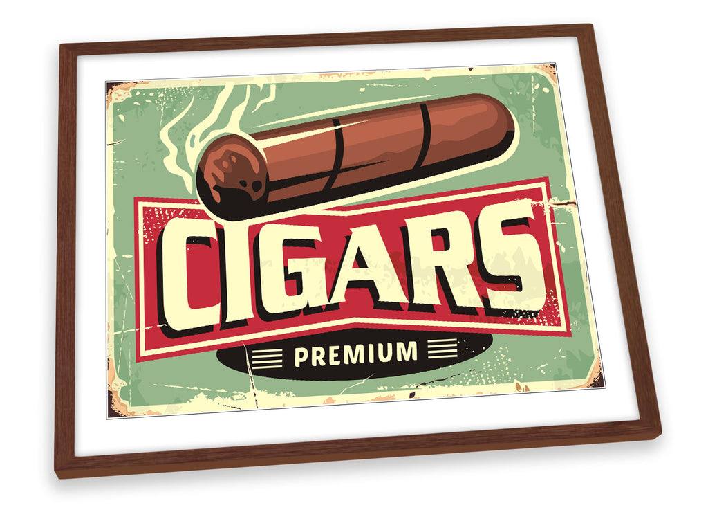 Cigars Retro Vintage Sign Framed