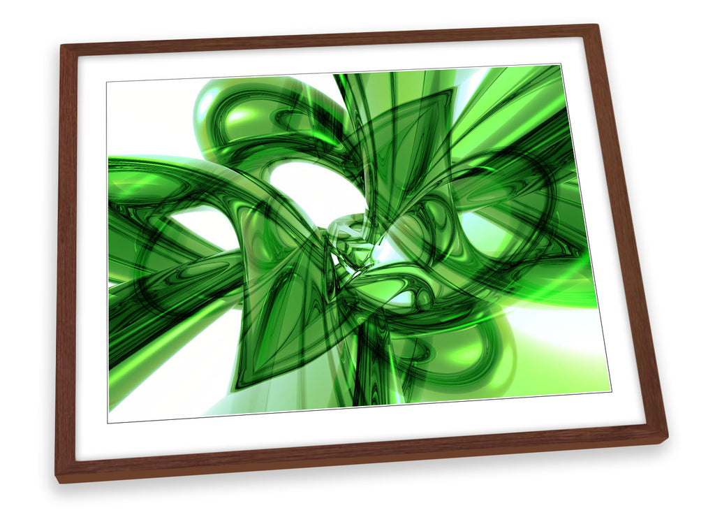 Abstract Green Glass Framed