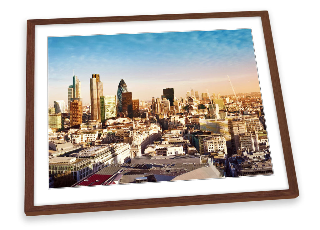 London City Sunset Skyline Framed