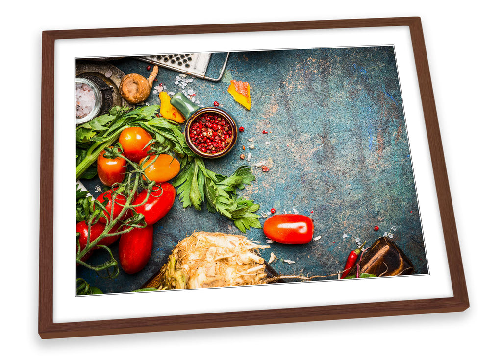 Fresh Food Ingredients cafe Framed