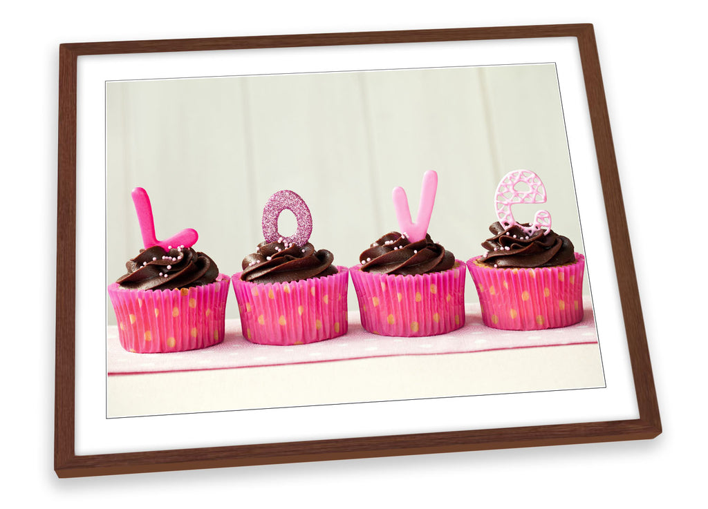 Cup Cakes Love Kitchen Framed