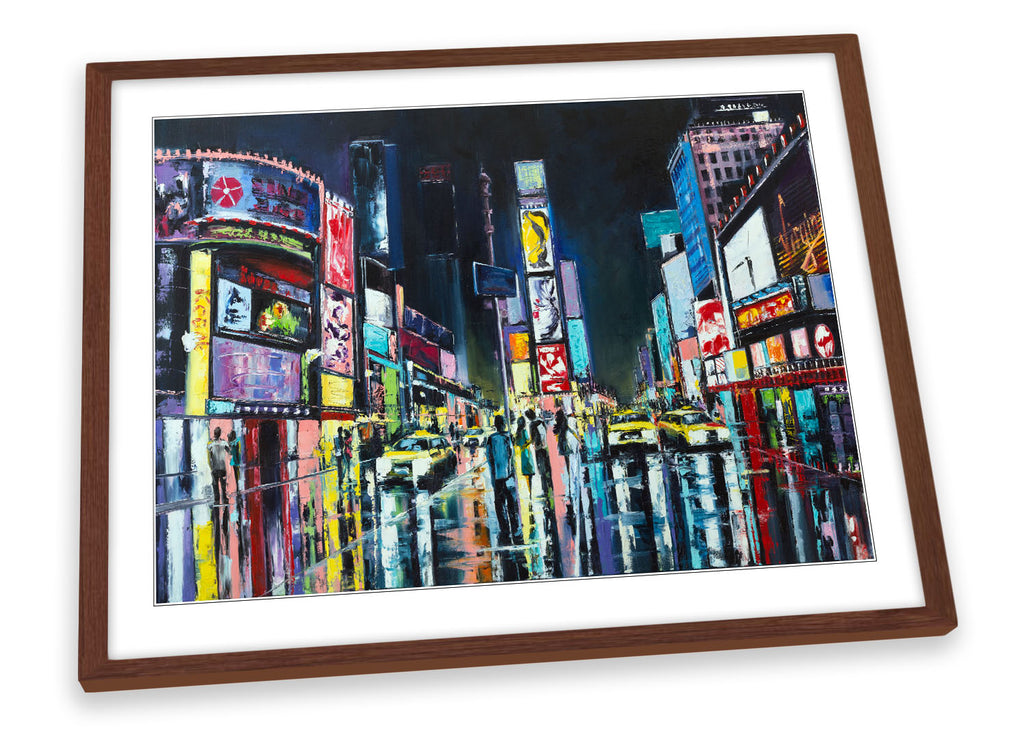 Times Square New York City Multi-Coloured Framed