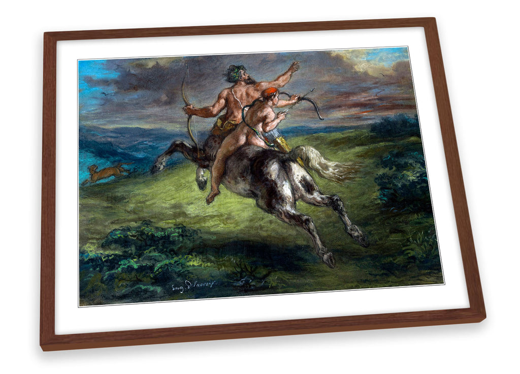 Eugene Delacroix Education of Achilles Framed