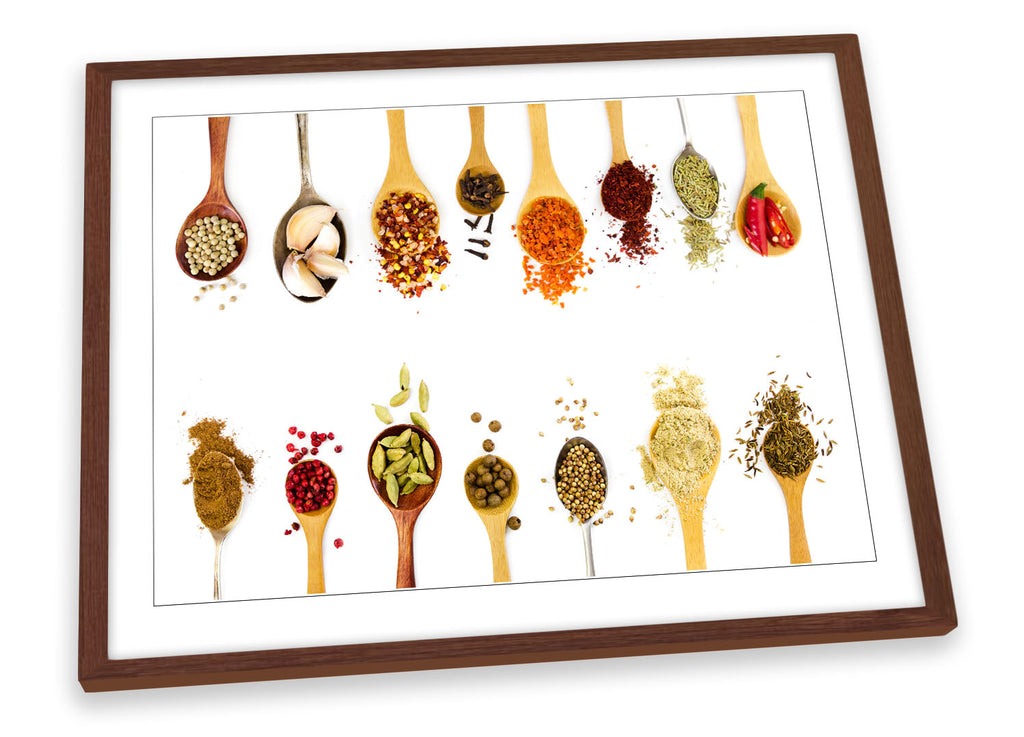 Spice Herbs Kitchen Spoons Framed