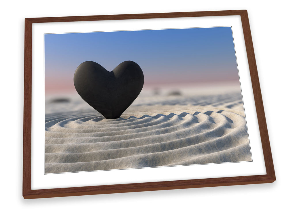 Heart Pebble Sand Framed