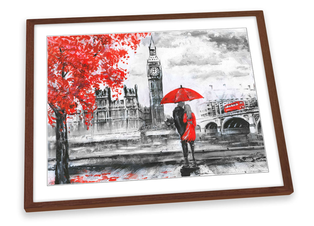 Big Ben London Umbrella Red Framed