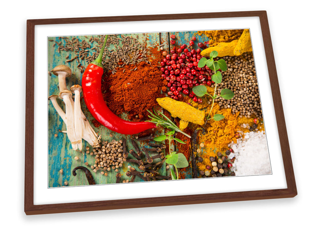 Spices Herbs Chilli Kitchen cafe Framed