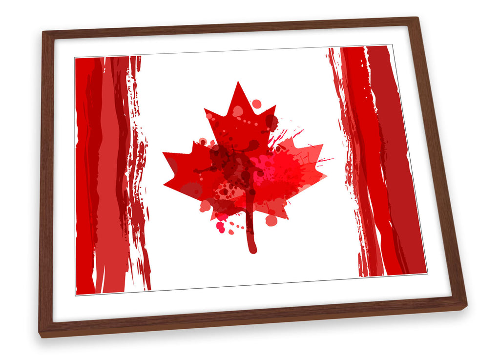 Canada Flag Red Grunge Framed