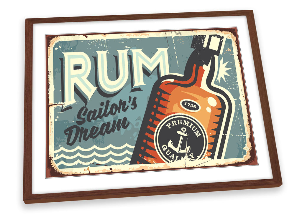 Rum Sailors Dream Kitchen Green Framed