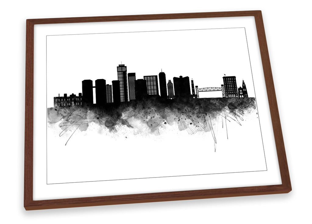 Hamilton Abstract City Skyline Black Framed