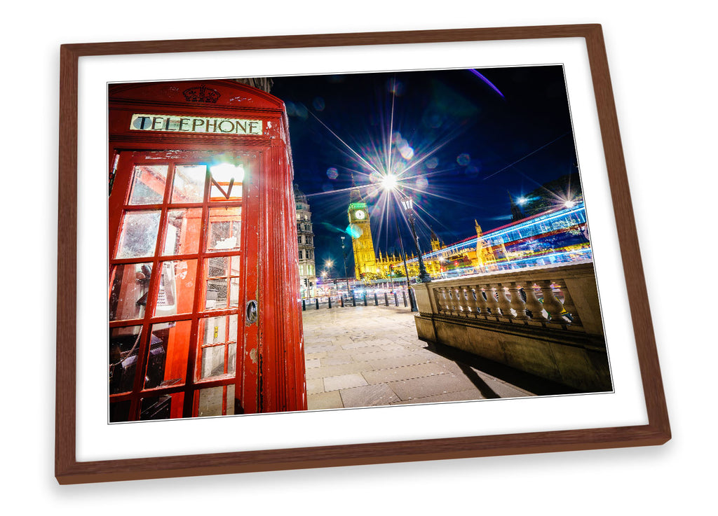 Red London Telephone Box Framed