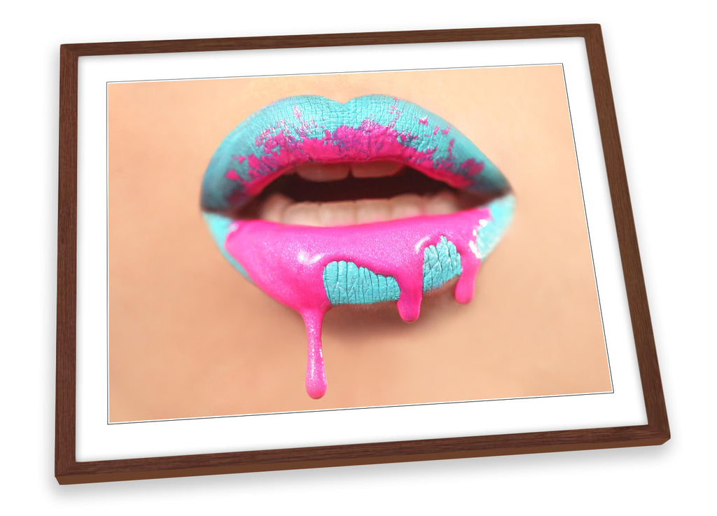 Lips Drip Fashion Lipstick Framed