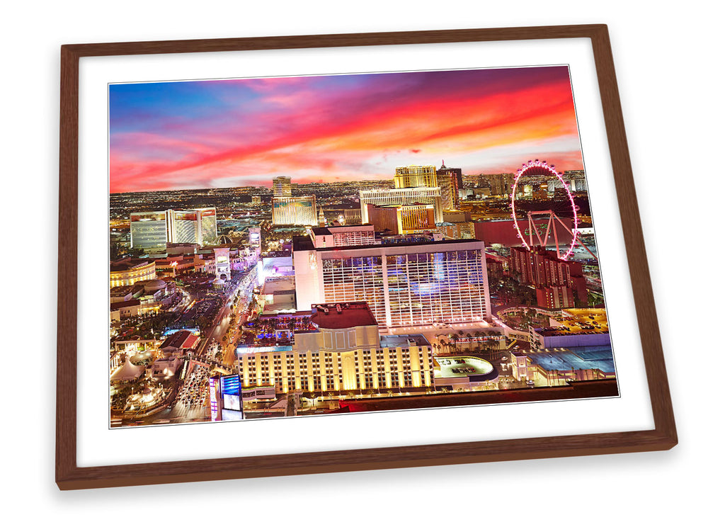 Las Vegas Strip Skyline Night Framed