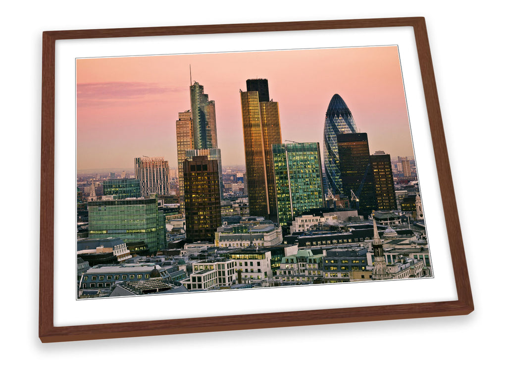 City of London Dusk Sunset Framed