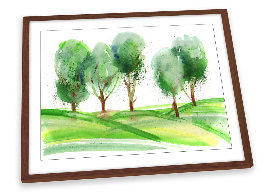 Green Trees Landscape Repro Framed