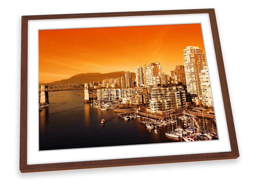 Vancouver Canada Skyline Framed