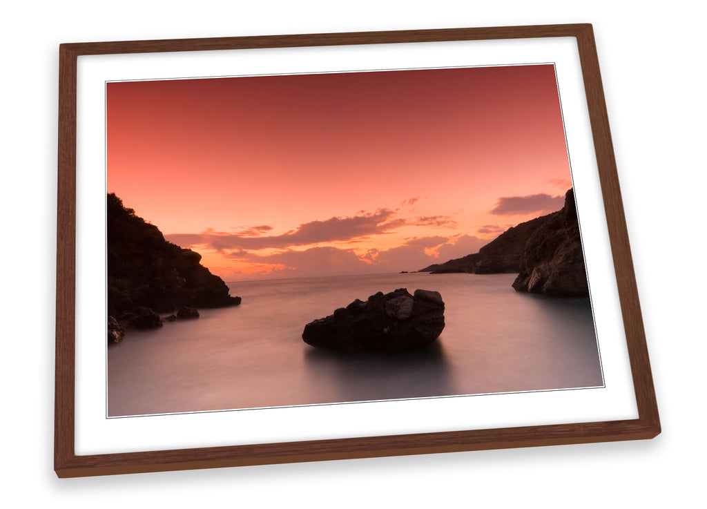 Sunset Beach Greece Kardamili Framed
