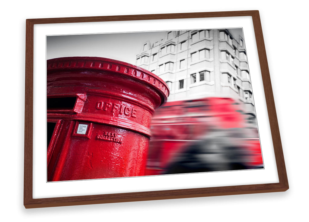 Iconic London Letterbox Red Framed