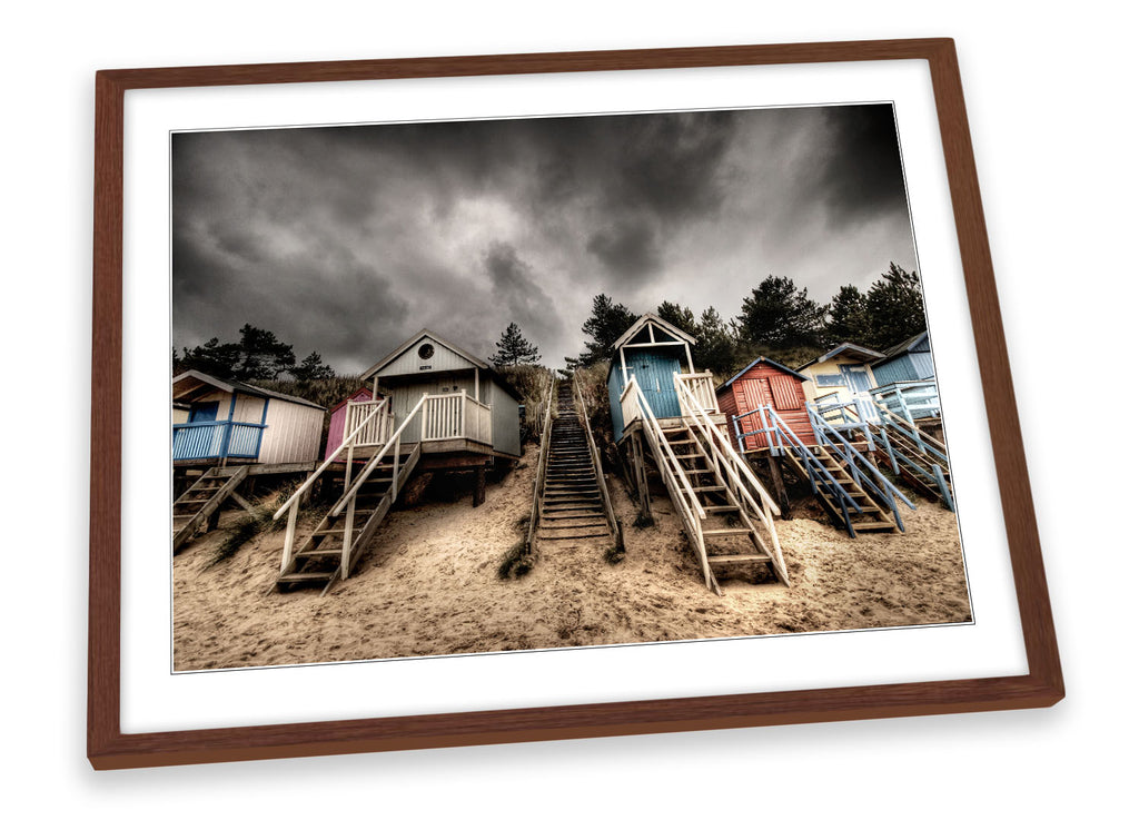 Beach Huts Seaside Framed