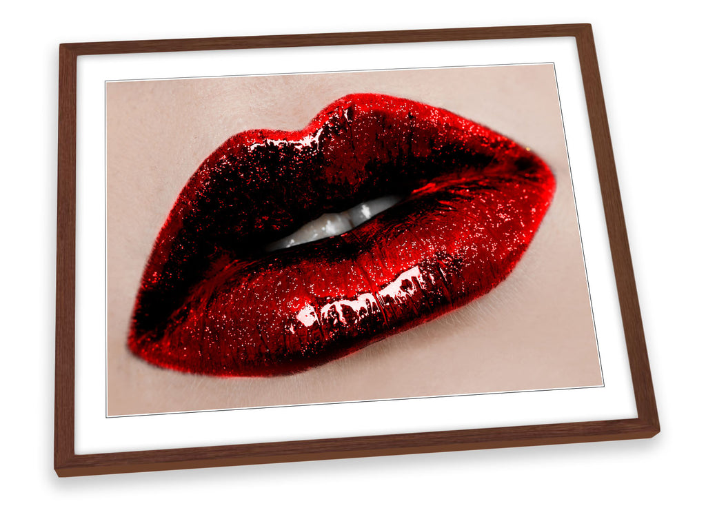 Glossy Lips Lipstick Fashion Red Framed