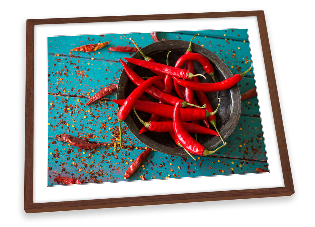 Red Hot Chilli Kitchen Bowl Framed