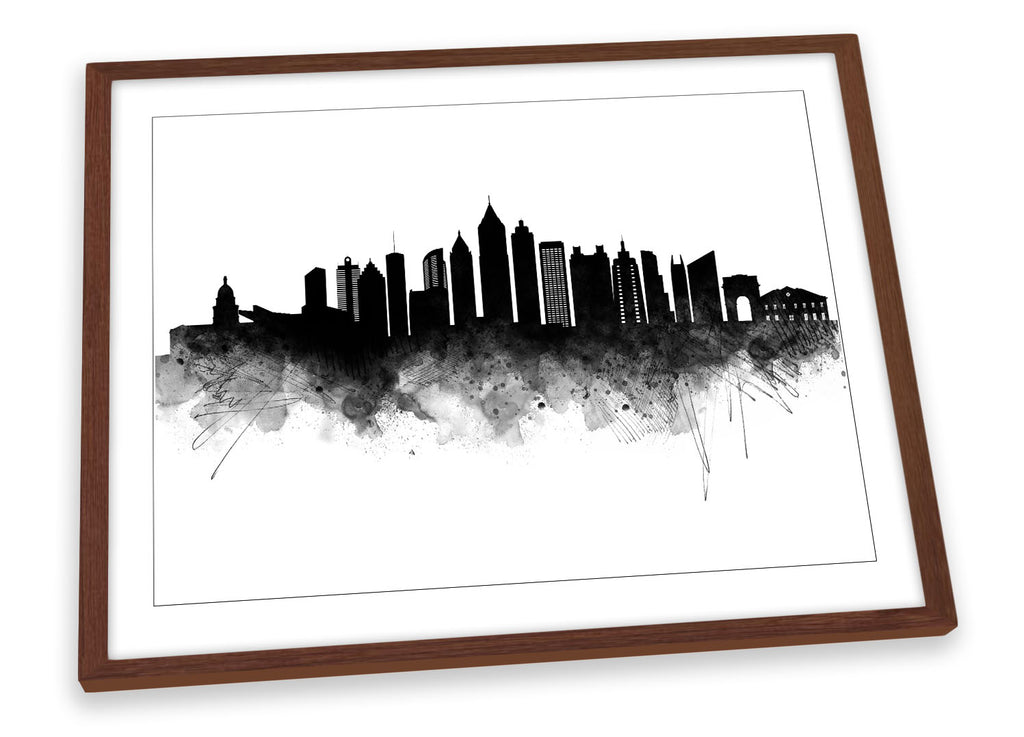 Atlanta Abstract City Skyline Black Framed