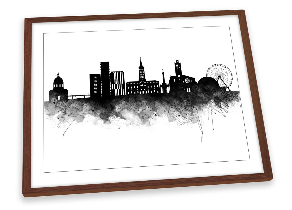 Toulouse Abstract City Skyline Black Framed