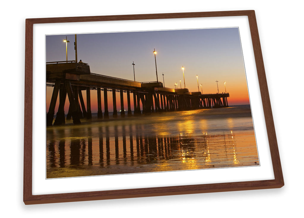Venice Beach California Sunset Framed