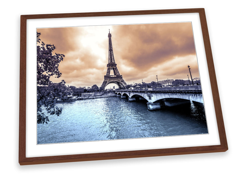 Sunset Paris Eiffel Tower Framed