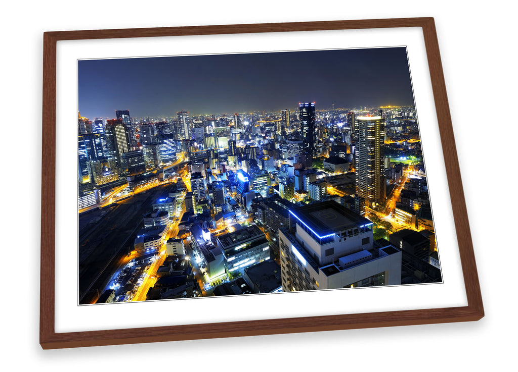 Osaka Japan Skyline Framed