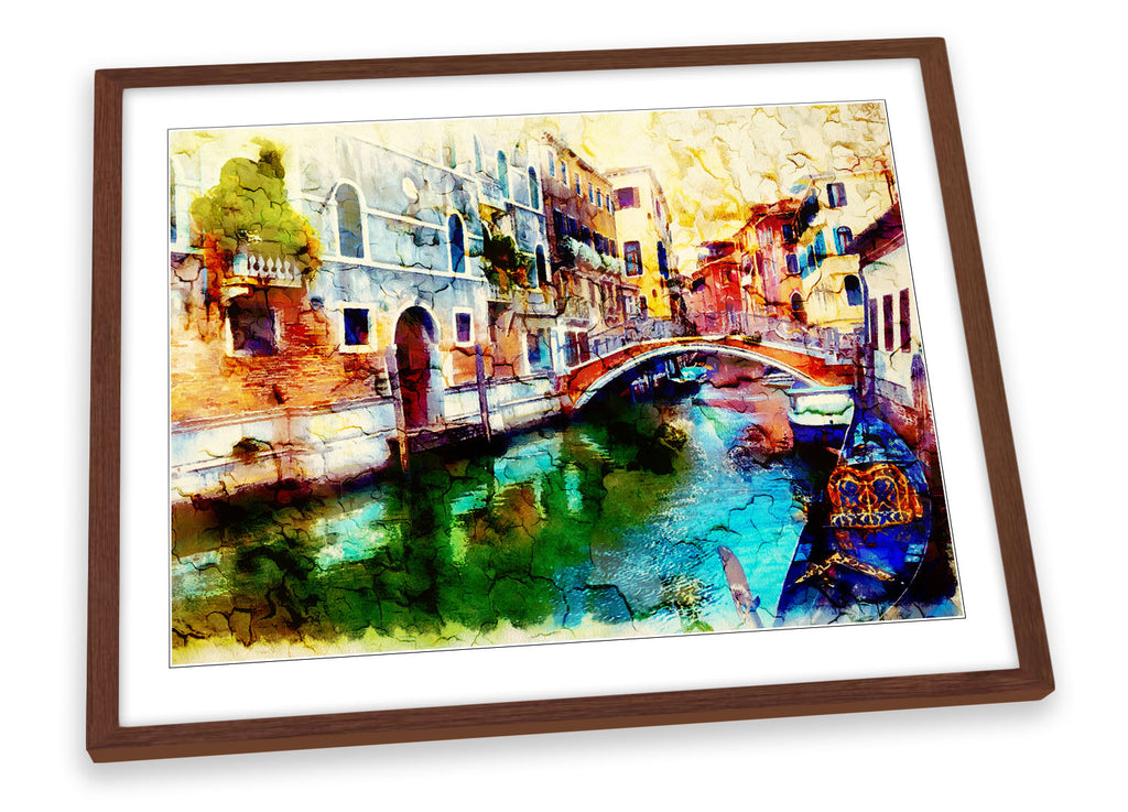 Venice Italy City Canal Multi-Coloured Framed