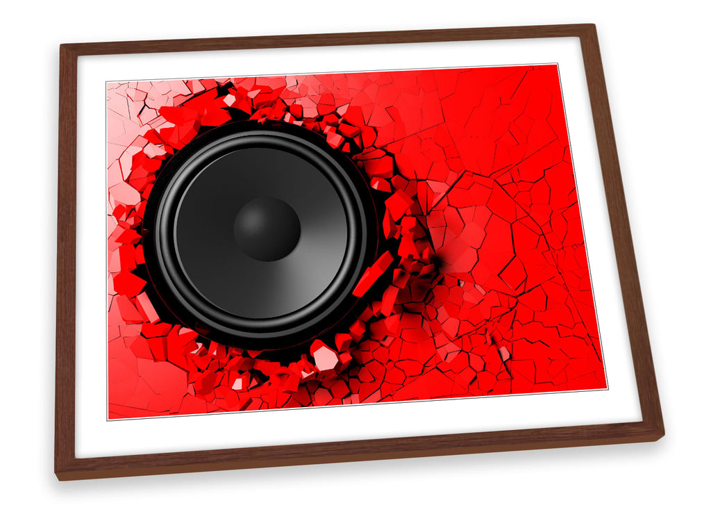 Music Speaker Explosion Red Framed