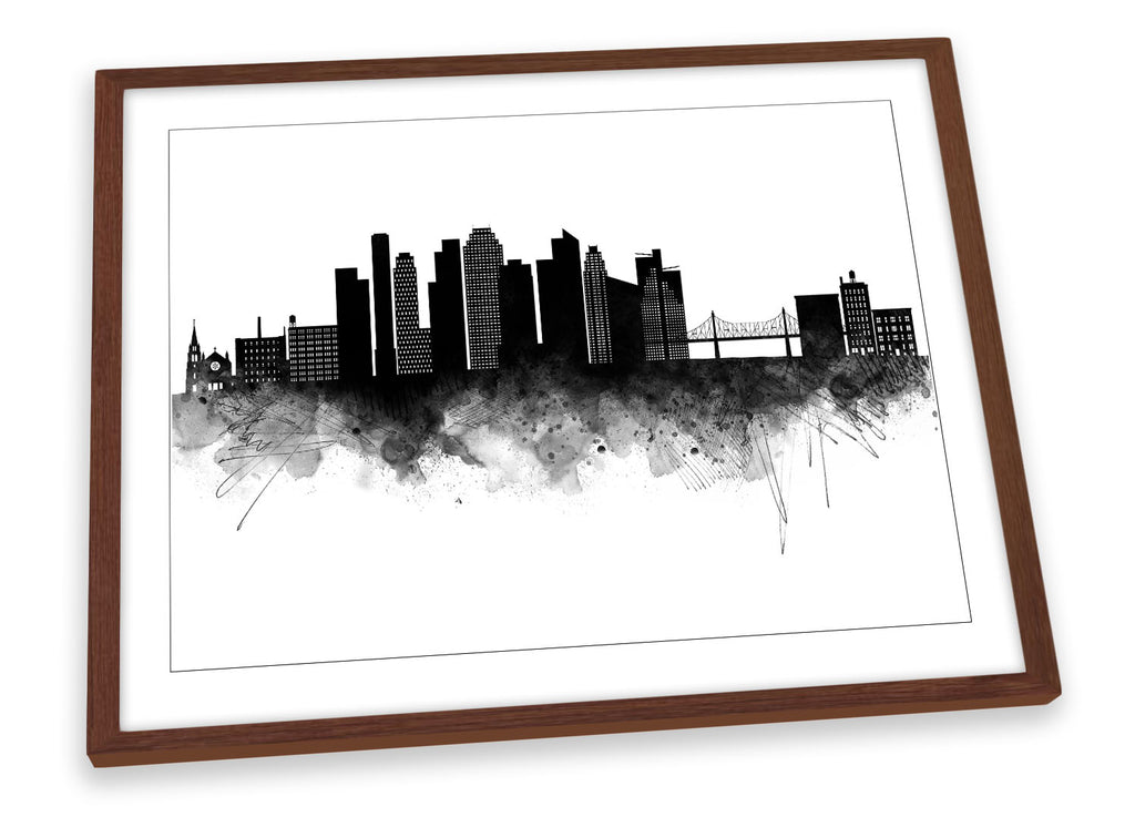 Queens Abstract City Skyline Black Framed