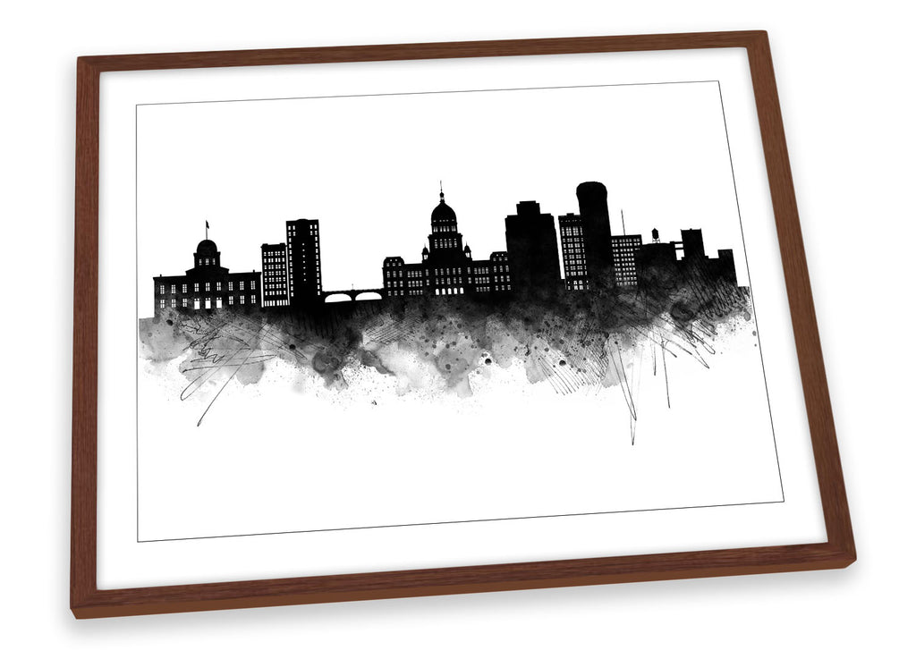 Springfield Abstract City Skyline Black Framed