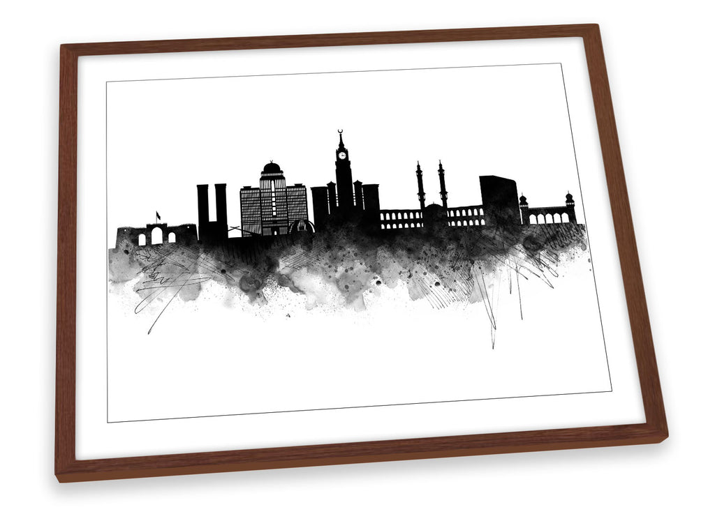 Makkah Abstract City Skyline Black Framed