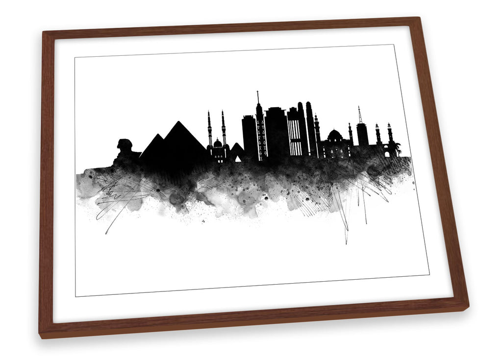 Cairo Abstract City Skyline Black Framed