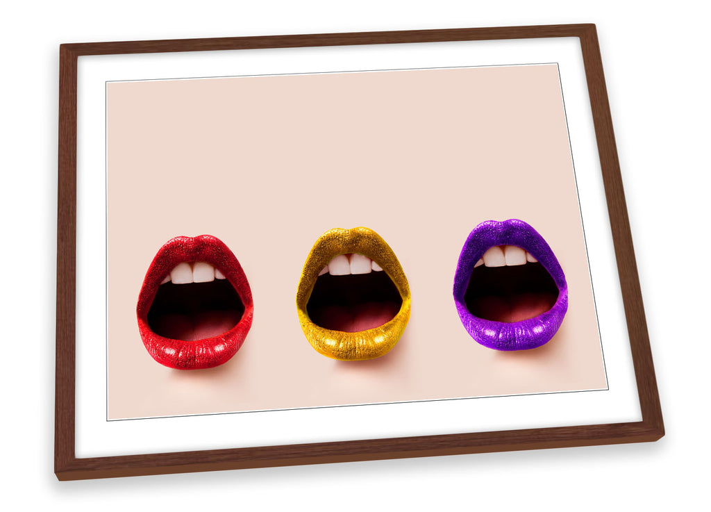 Fashion Lips Lipstick Framed