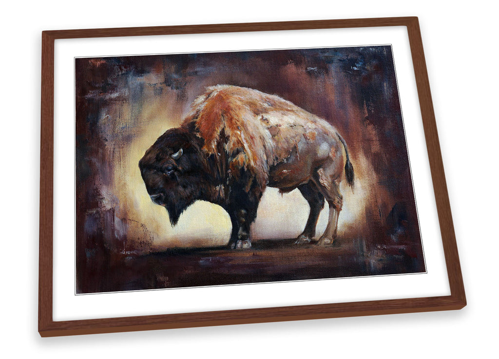Buffalo Bison Brown Framed