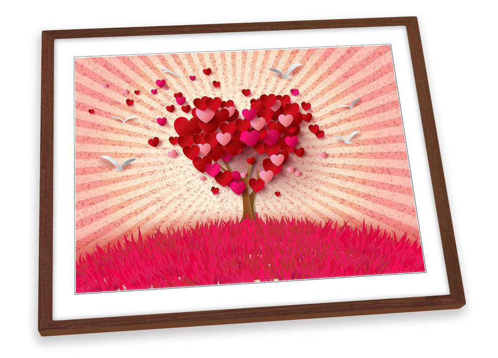 Love Heart Tree Rays Framed