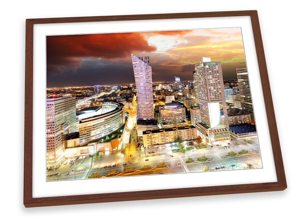 Warsaw Poland Skyline Framed