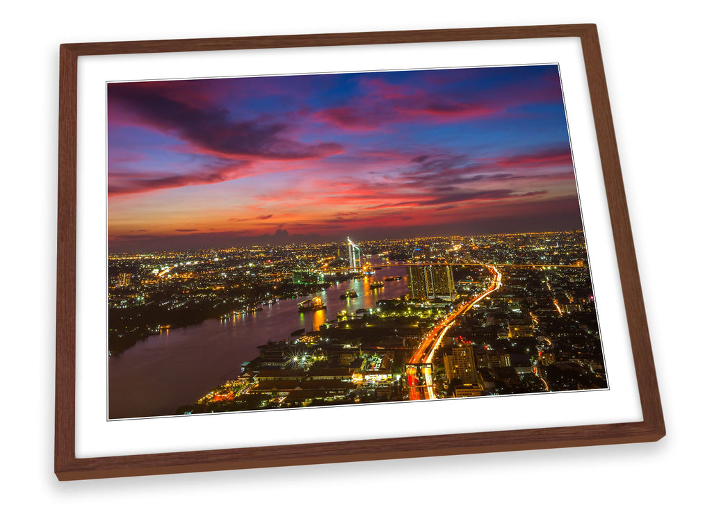 Bangkok City Skyline Framed