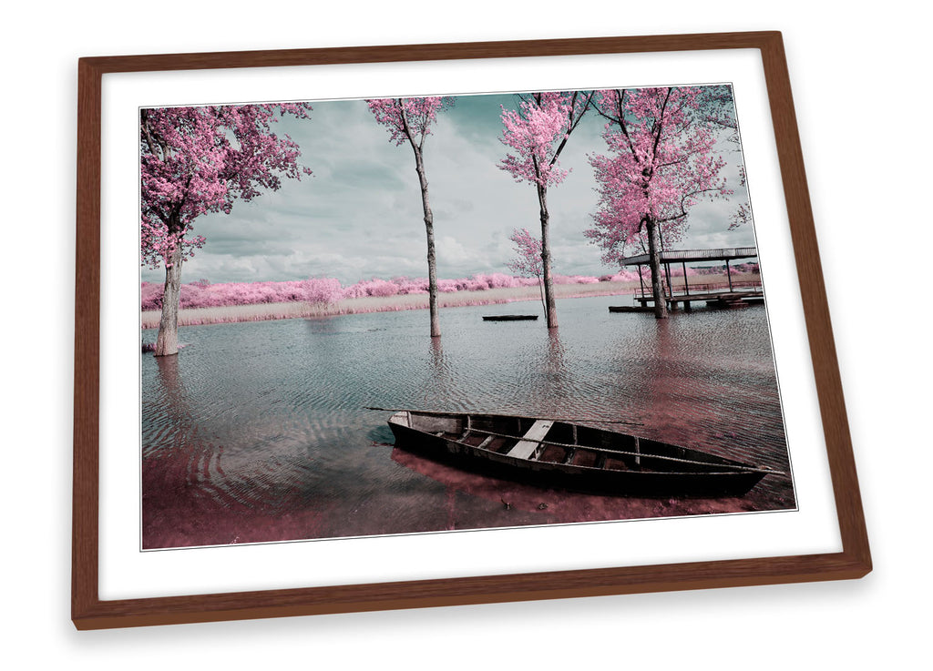 Blossom Landscape Tree Pink Seascape Framed